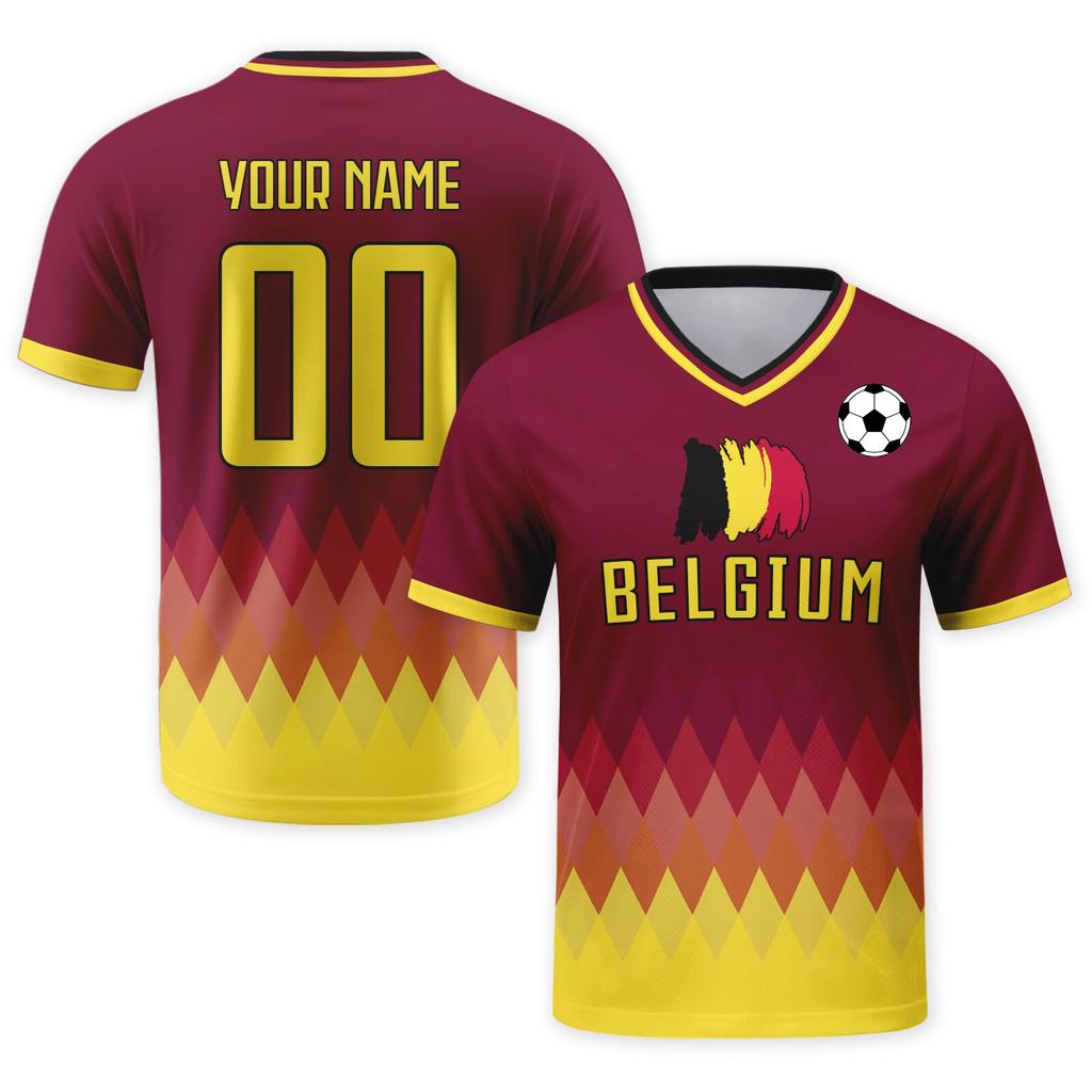 Customizable DIY Soccer Jersey Shirt with Team Print V Neck Short Sleeve Lightweight Breathable Sports Top for Adults Youth Men Women