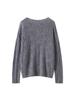 Korean Style Women's Cashmere Lyocell Round Neck Hollow Knit Sweater