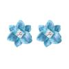 Blue Flower Stud Earrings: Elegant Seaside Vacation Style, Perfect for Summer