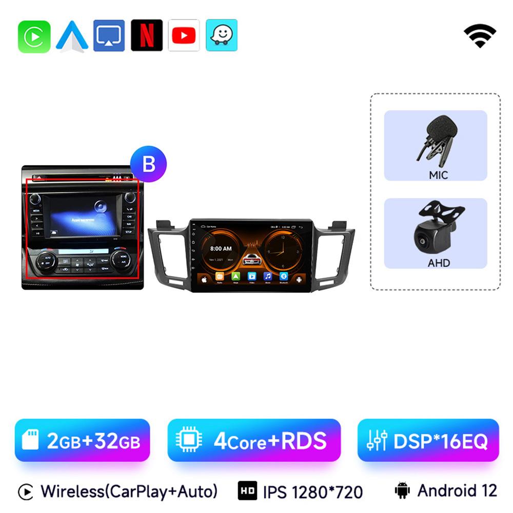 JIUYIN 10.1" Android 13 Car Auto Radio For Toyota RAV4 RAV 4 2013 - 2017 Multimedia Player 4G Carplay GPS Stereo Head Unit