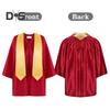 3 Pcs/Set Children Kindergarten Graduation Uniform with Tassel Hat And Shawl V Neck Calf Length Long Sleeve Zipper Closure Elementary Graduation Robe
