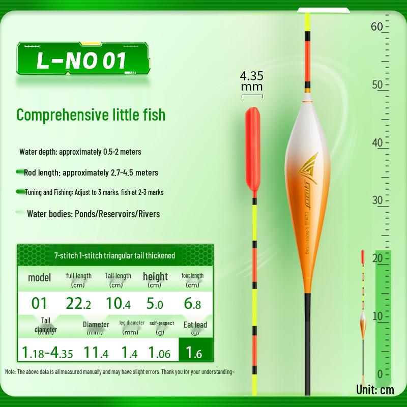 Xiao Feng Xian Triangle Tail Fishing Float: Eye-catching Thickened Tail for Wild Fishing, Ideal for Crucian Carp.