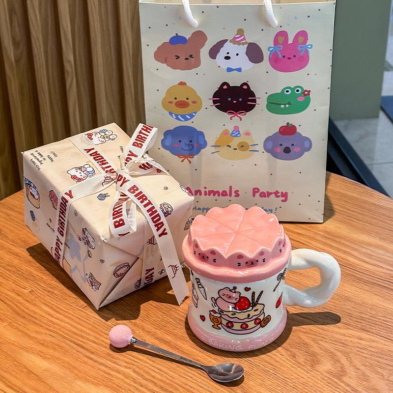 Give Girlfriends Birthday Gifts, Cute Cakes, Cat Water Cups, High-end Souvenirs, Ceramic Mugs, Practical Gift Boxes.