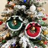 New Red Green Christmas Wreath Pendant Ribbon Bow Bell Christmas Decoration Atmosphere Hanging Window Decoration Accessories