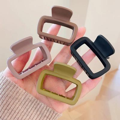 4Pcs/Lot Small Hair Claw Clips Women Girls 5.2cm Square High Ponytail Clip Clamp Simple Matte Non Slip Hair Styling Accessories