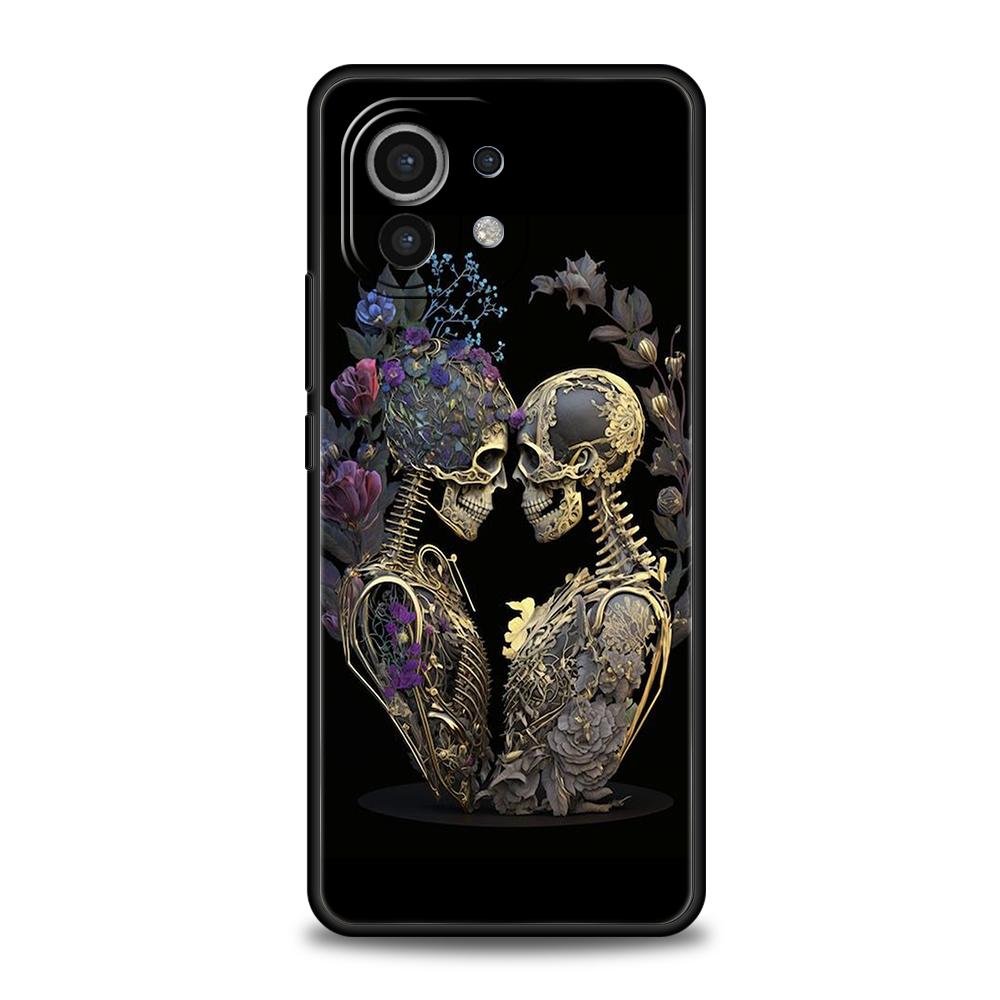 Love Skeleton Skull Phone Case Cover for Xiaomi Mi 15 14 13 12 11 Ultra 14T 13T 12T 11T 10T Pro Lite 5G Shockproof Silicone Capa