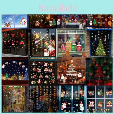 Removable Christmas Window Stickers With Santa Claus And New Year Decals