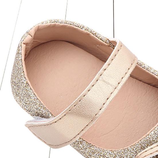 1 Pair Baby Shoes Bowknot Design Anti-skid Faux Leather Newborn Crib Shoes for Girls