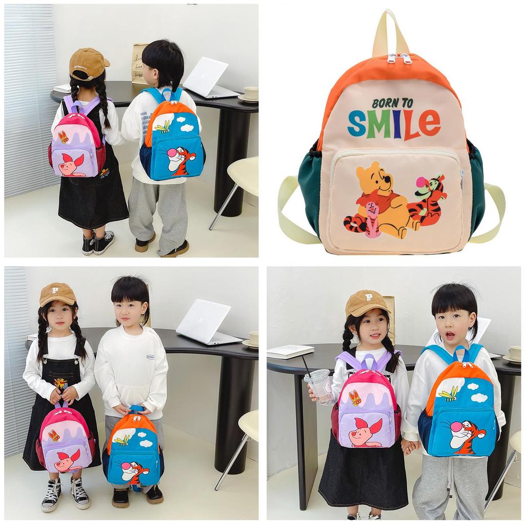 Cute Cartoon Pattern Nylon Kindergarten Backpack For Boys And Girls Lightweight And Durable With Dual Shoulder Straps Perfect For School And Travel