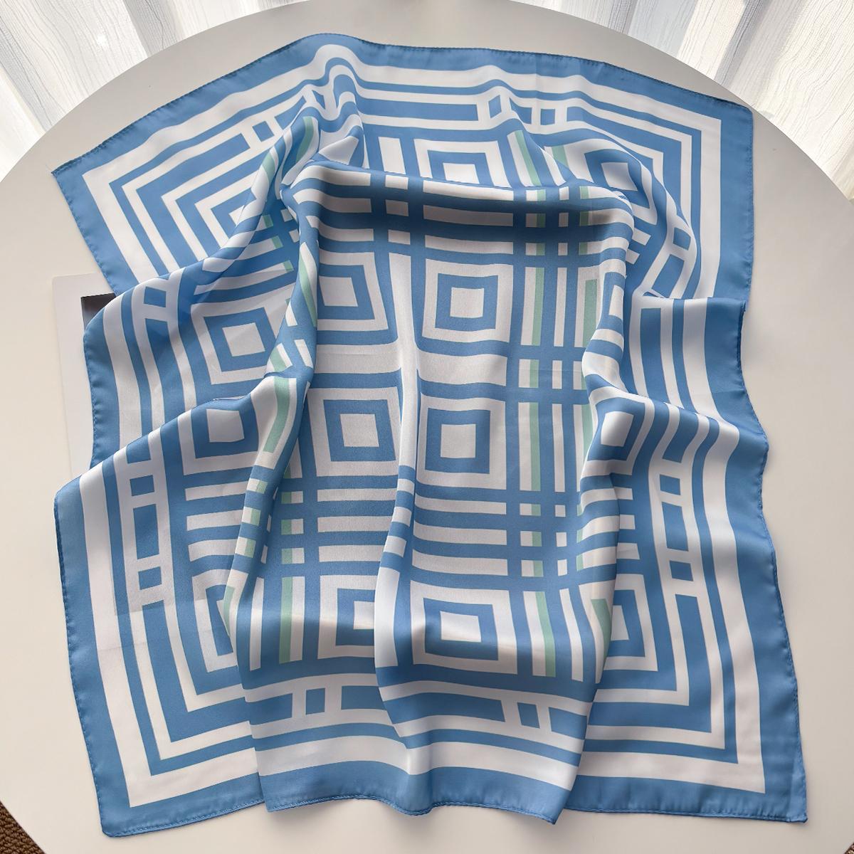 

Luxury Square Scarf For Women Elegant Ladies Hijab Neckerchief For Travel Soft Stain Imitation Silk Scarves Shawl For Daily Wear