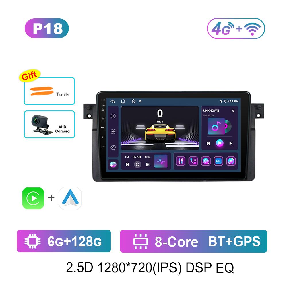 Android Car Radio Multimedia Video Player for BMW E46 M3 318/320/325/330/335 Bluetooth GPS Navigation WiFi HD Touch Screen