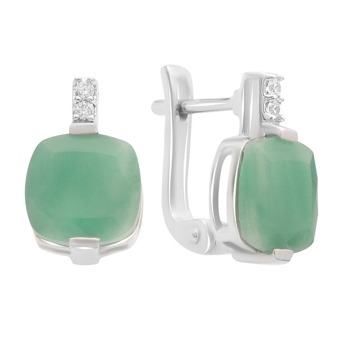 

Silver earrings with a natural emerald 5.652ct (2192541) смарагдовий