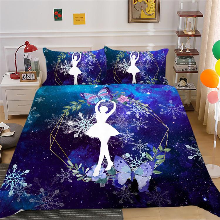 Polyester Bedding Two Or Three Piece Digital Printing Dance Silhouette
