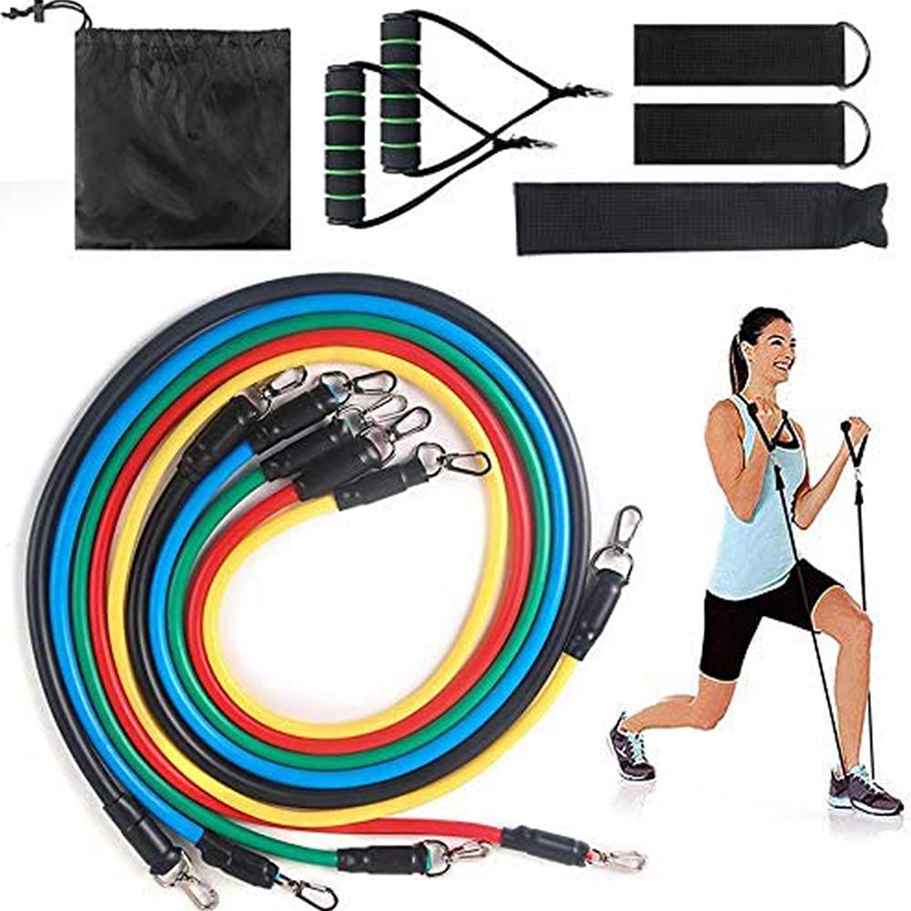 Pull Rope Bundle 11-piece Fitness Rally Pull Rope Plastic Portable Durable Strength Belt ...