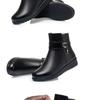 Women's Winter Plush Leather Ankle Boots - Soft Sole, Non-Slip, Ideal for Middle-Aged and Elderly.