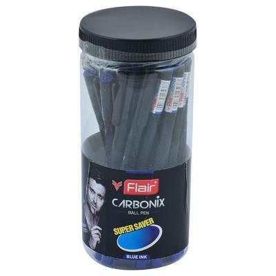 Flair Carbonix 0.7mm Ball Pen Jar Pack of 1 X 25 Blue Ink Liquid Light Weight Smooth Writing Pens for Office School Use