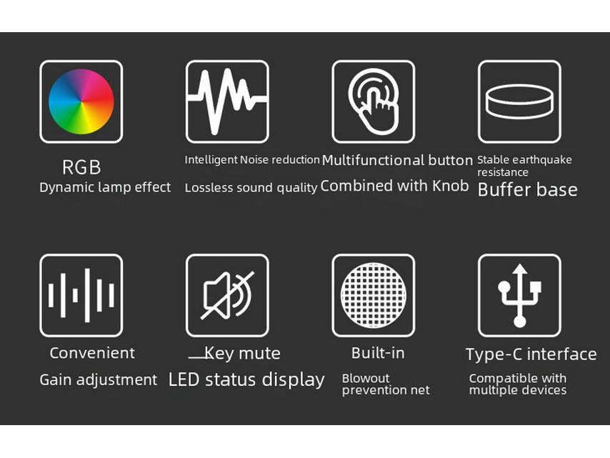 RGB Condenser Microphone for Gaming, Streaming, Karaoke, and Conferences