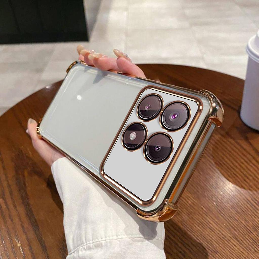 Case for Xiaomi POCO X6 Pro 5G Electroplated Color Border Clear Phone Casing Cover