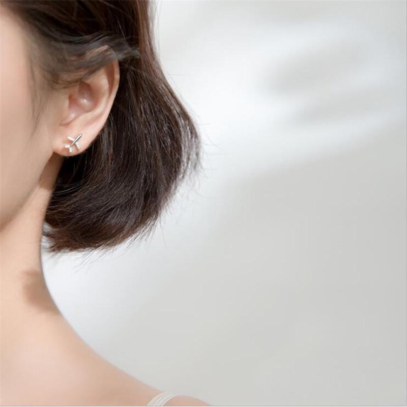 Trendy Diamond Zircon Airplane Stud Earrings for Women