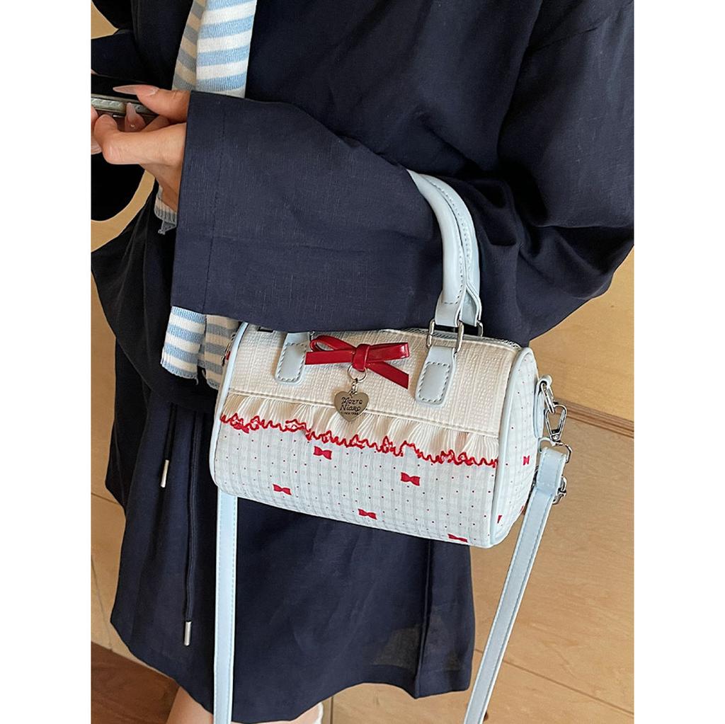 2025 new temperament handbag cute bow shoulder bag versatile casual pillow bag trendy fashion messenger bag