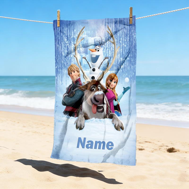 Custom Name Princess Dreams Stylish Digital Printing Beach Towel Quick‑Drying Absorbent Blanket for Beach Pool Gym Travel