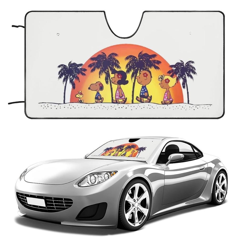Snoopy Car Suction Cup UV Perfect for Car Cute and 130x70cm Sunshade, Insulating, Sunshade, Protection, Camping, Stylish, (Hawaii)
