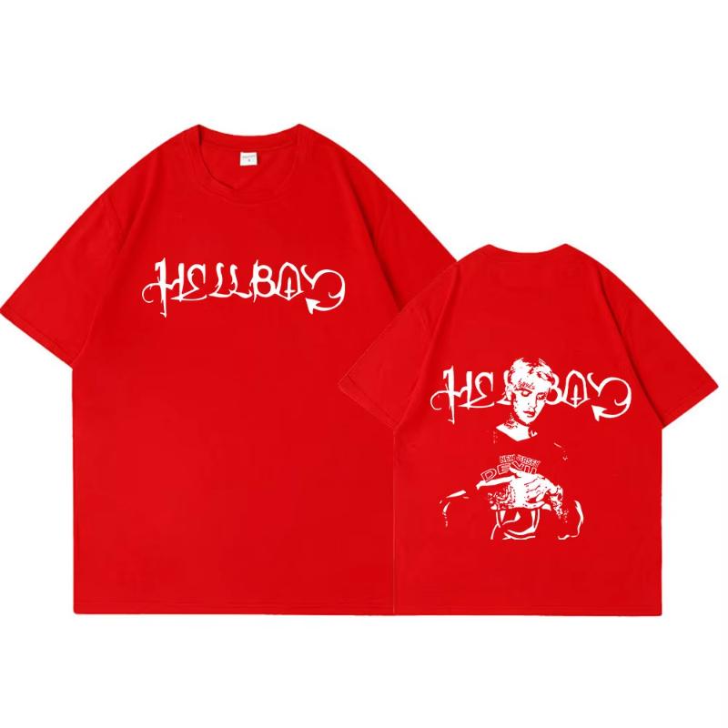 Rapper Lil Peep Crybaby Hellboy Tshirt Vintage Hip Hop T Shirt Unisexs Women Clothing Cotton Oversized Short Sleeve TShirts Tops