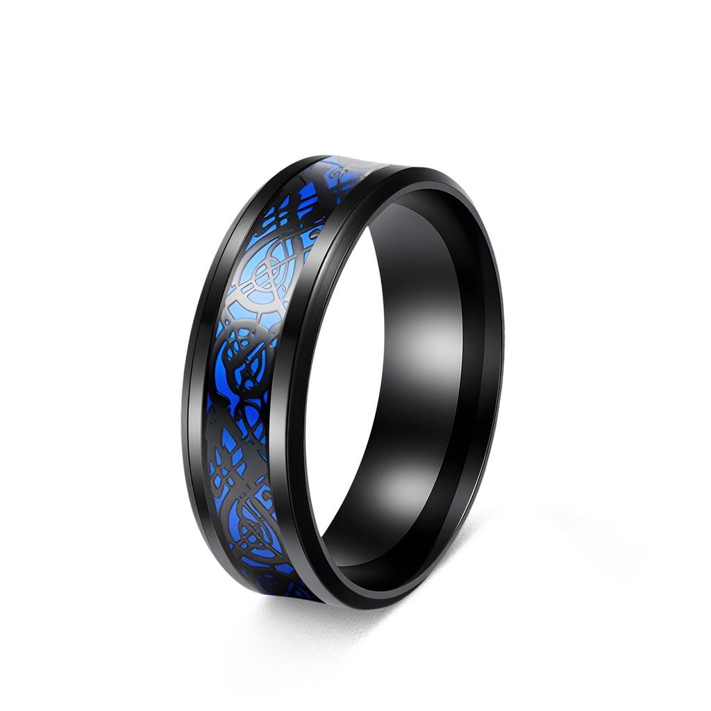 Xiyin Men's Black Titanium Steel Rotating Chain Ring