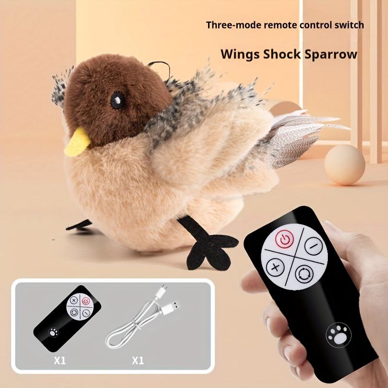 An Interactive Cat Toy, Realistic Sparrow Sound Flannel, USB Rechargeable, Remote Control, Pet Supplies, Suitable for Halloween and Christmas Gifts