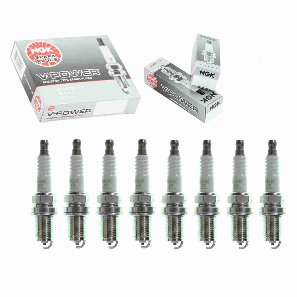 

NGK V-Power Spark Plugs (8 pieces) for Porsche Cayenne 4.5L V8 2003-2006 with Secondary Ignition Wire