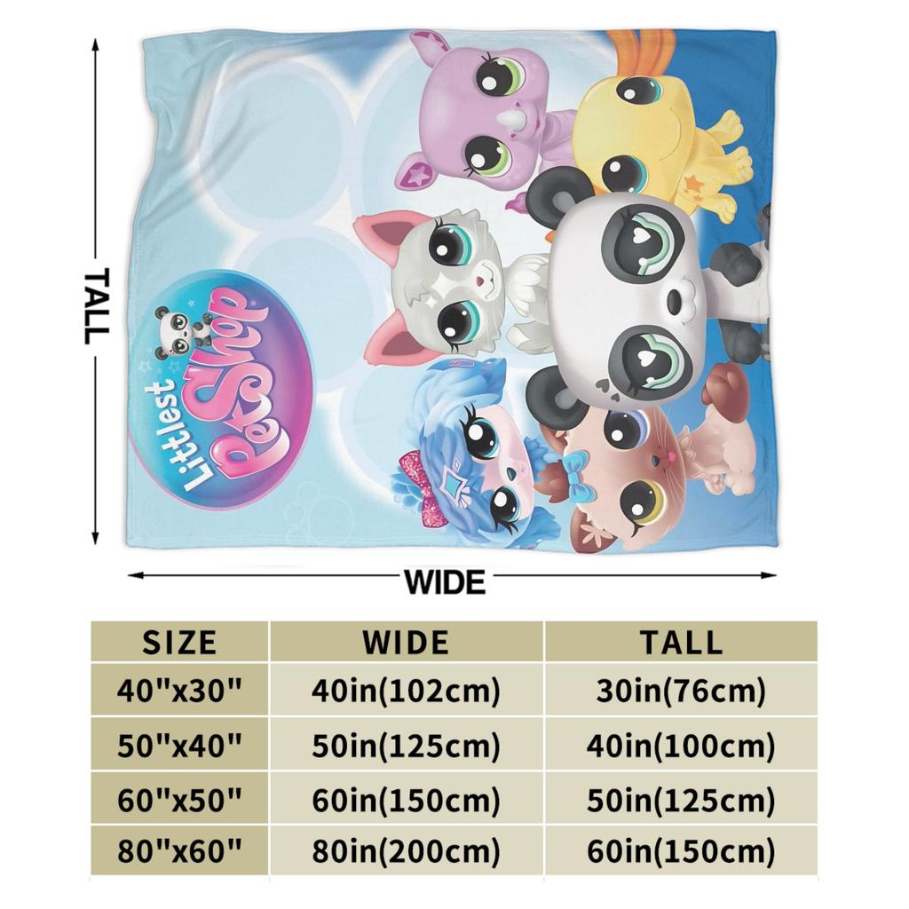 Warm Soft Blanket Camping Littlest Pet Shop Throw Blanket  Flannel Bedspread For Outdoor Novelty Sofa Bed Cover
