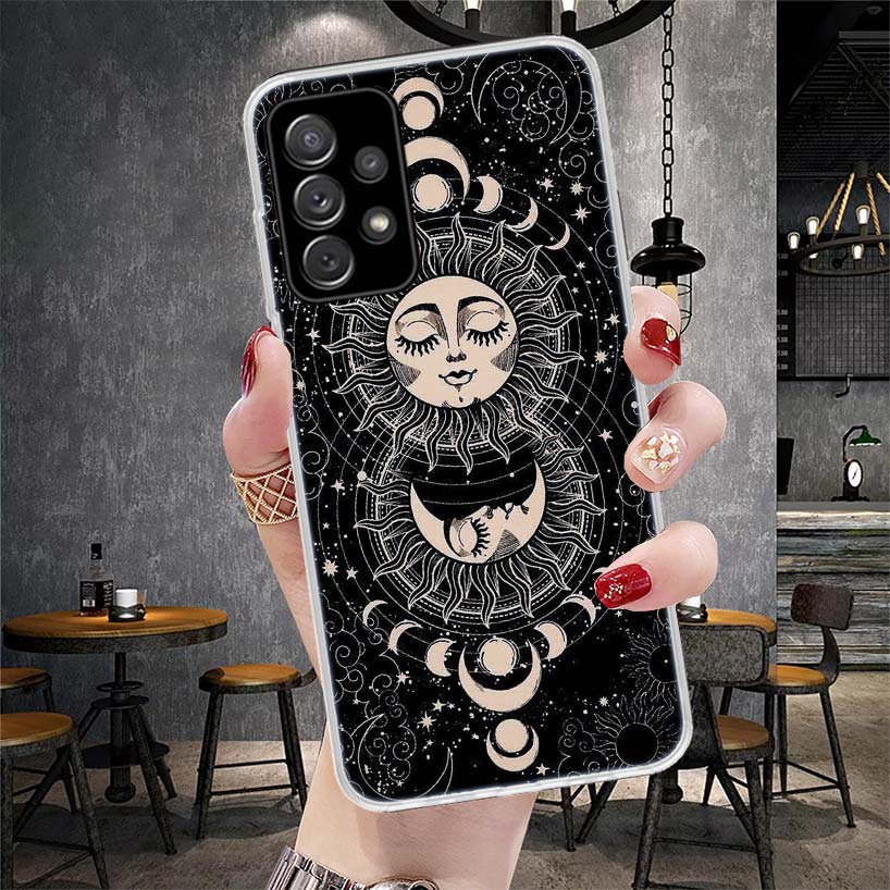 Funny Sun Moon Face Soft Phone Case For Samsung Galaxy A12 A22 A32 A52 A72 A02S A51 A50S A71 A70 A31 A20S Note 20 Ultra S10 A10S