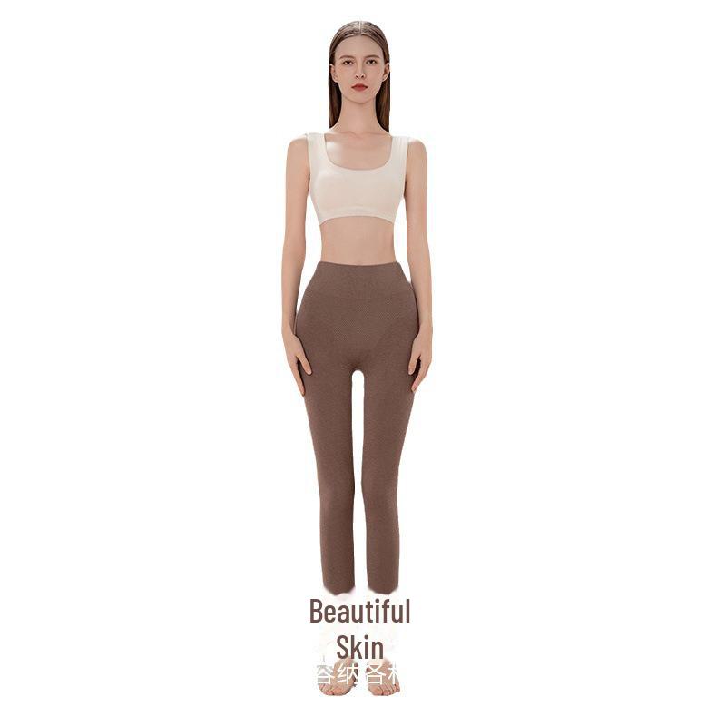 Brand High-Waist Wool Leggings: Belly-Tightening, Elastic, Warm German Velvet Trousers for Women - Perfect for Autumn and Winter.