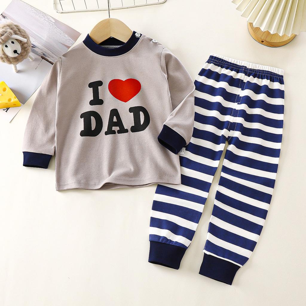 Cute Cartoon Design Pure Cotton Sleepwear Set for Boys and Girls - Long Sleeve Top and Pants for Autumn