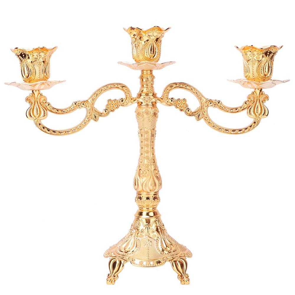 11PCS European Metal Candle Holder Intricate Carved Candle Holders Candelabra For Wedding