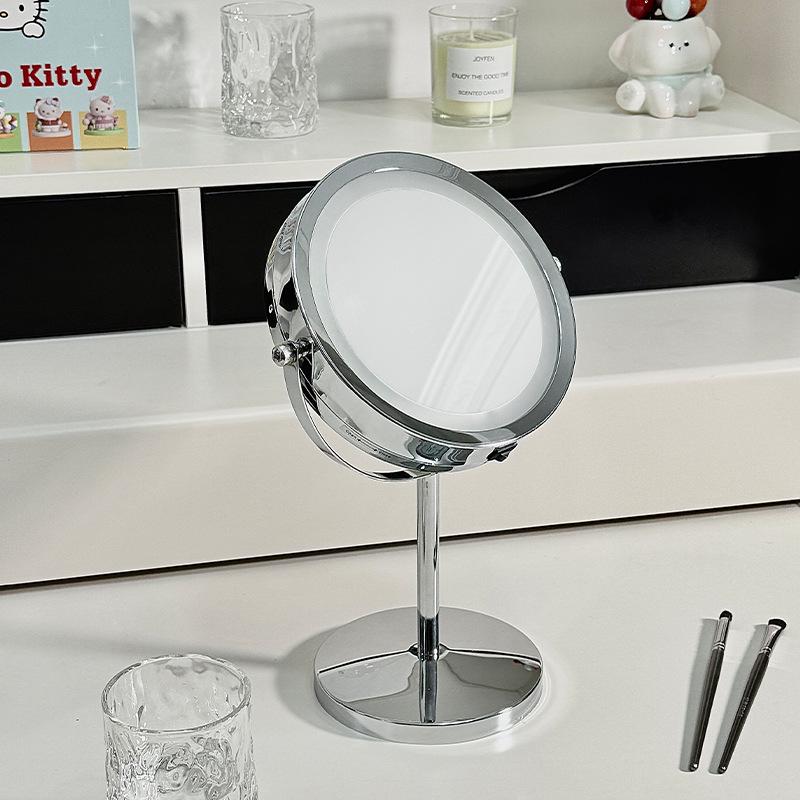 Stylish Double-Sided LED Makeup Mirror with Magnification
