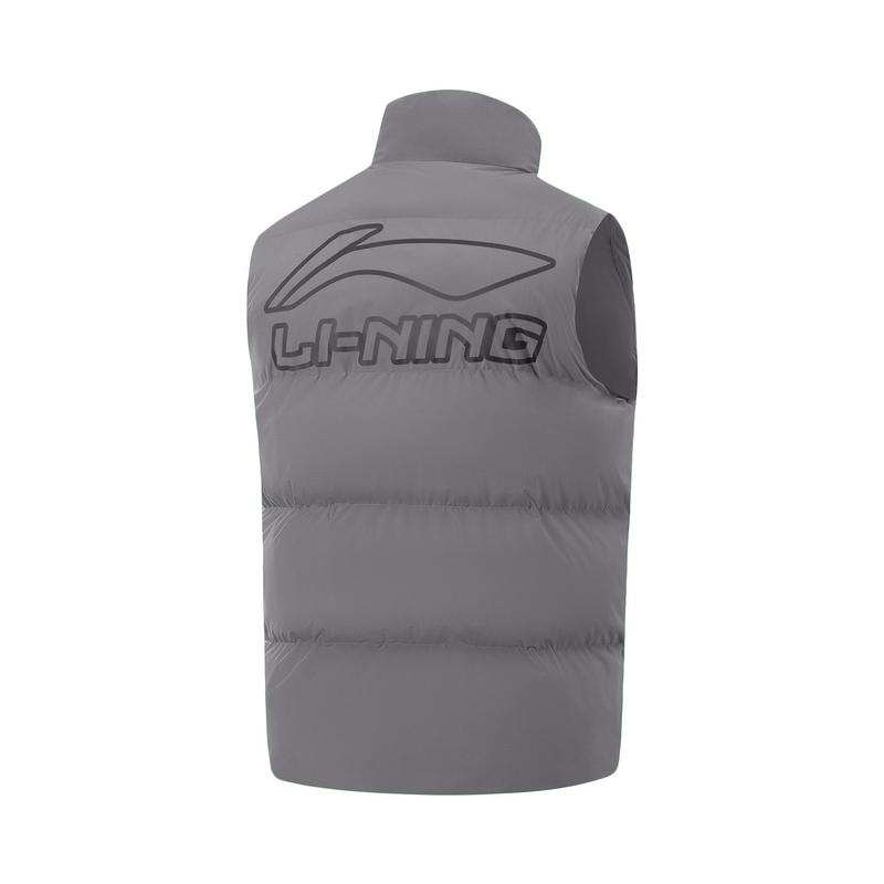 Li Ning Vests Men's Carbon Gray Purple Stand Collar Moderate Other AMMV005-3