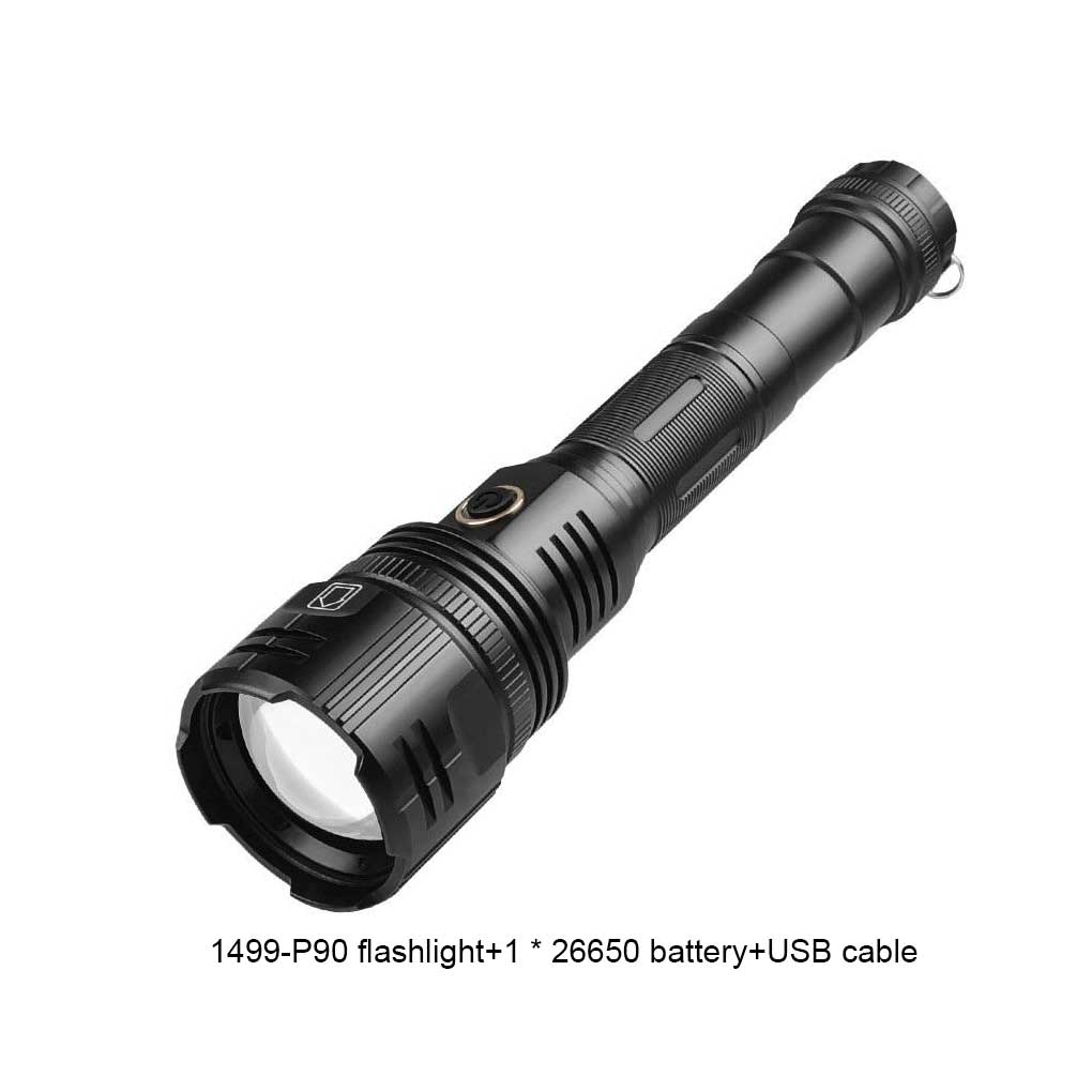 Torch Handheld XHP90 Lamp Camping Working Tactical Portable Flashlight Rechargeable Powerful Outdoors White Multi-use