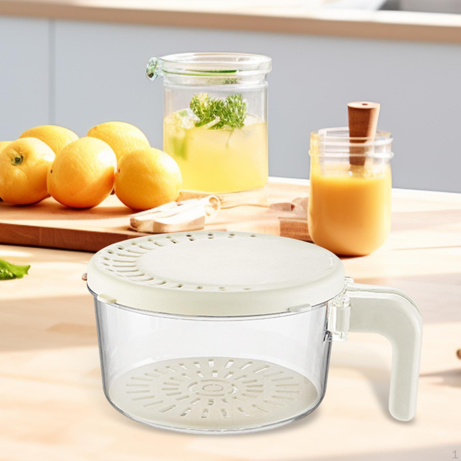 

Drain Basket Food Storage Container Keep Fresh Practical Washing Basin Refrigerator Organizer Fruit білий