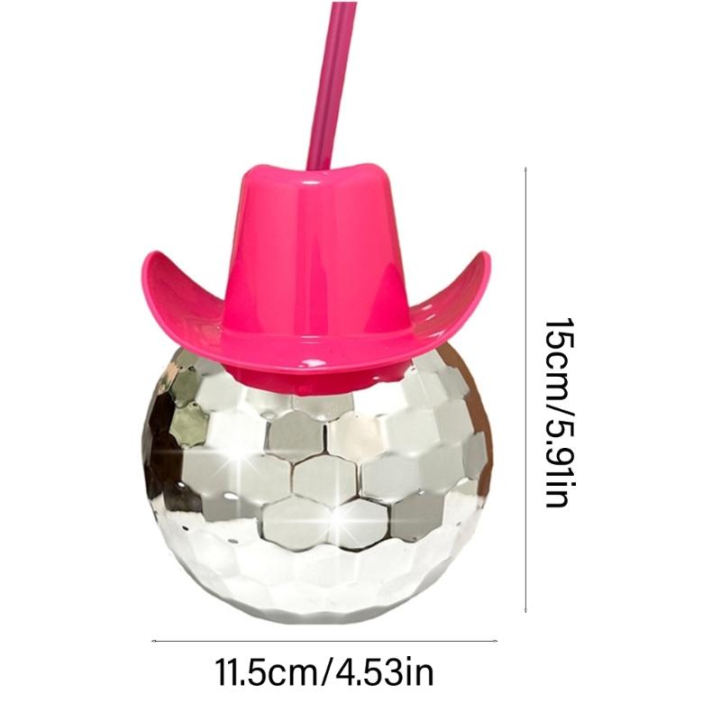 Mirror Discos Balls Cups Cocktails Cup with Straw Discos Party Supplies Wine Cocktails Glass Drinking Syrups Teas Bottle