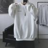 Men's Black Velvet Sweatshirt - Trendy, Loose-Fit, Round Neck for Spring/Autumn
