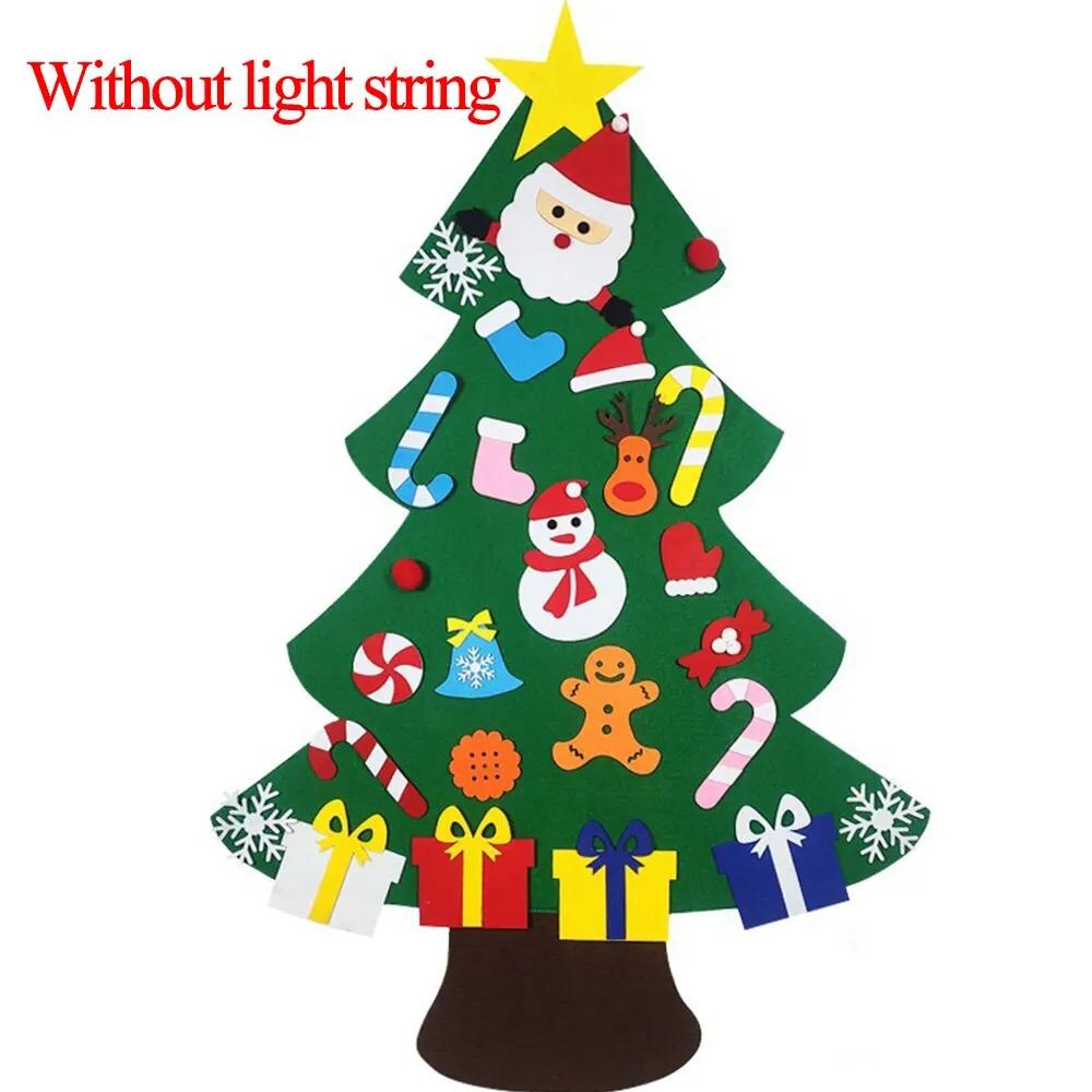 Diy Felt Christmas Tree Christmas Decoration For Home Navidad New Year Christmas Ornaments Santa Christmas Children's Gift 1PC