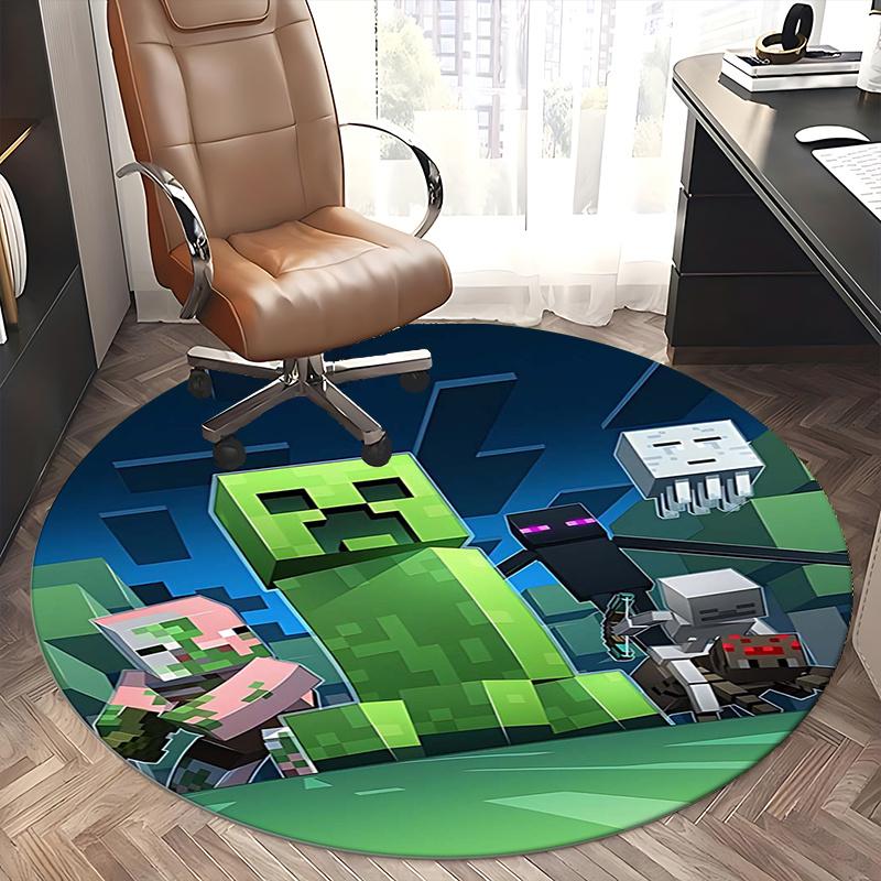 Minecraft Character Chair mat Round Rug Office carpet, Non slip, Suitable for Living Rooms, Bedrooms Decor 1205549a