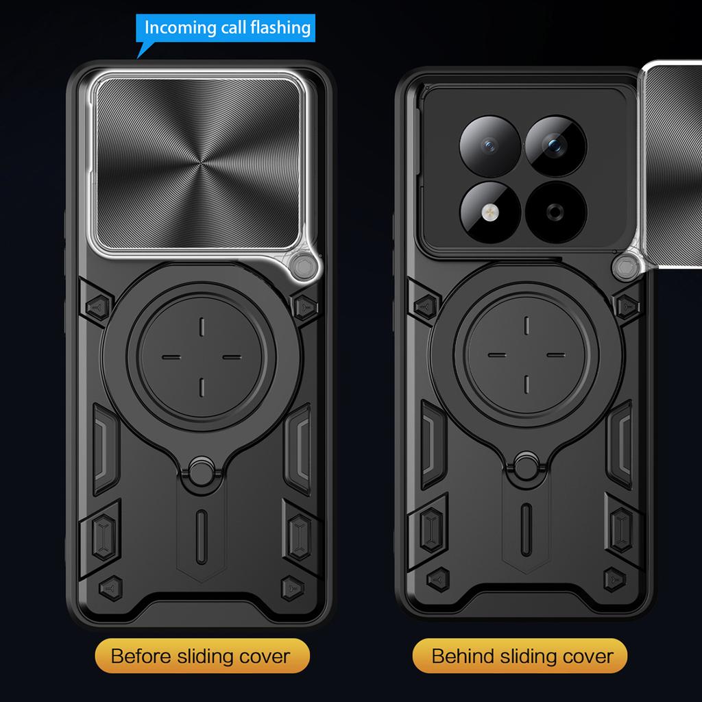 Для Xiaomi Redmi Note 15 Pro 5G (Глобальний) Чохол TPU + PC для телефону з підставкою, віконце для ковзкої камери