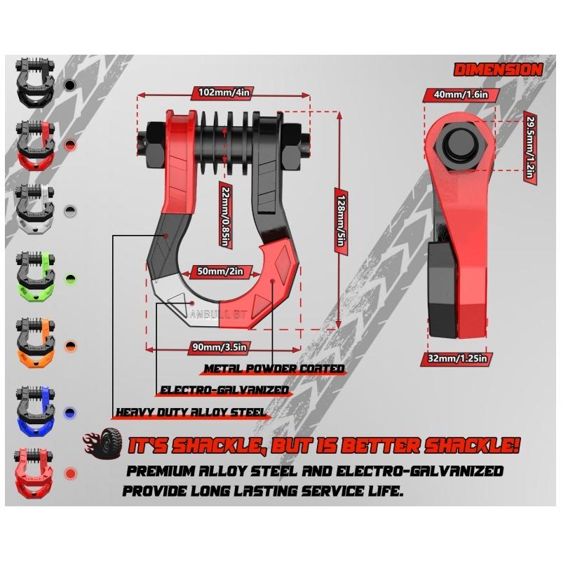 8Ton 3/4" D Tow Hook for 4WD Off-Road Towing Winch Rope Arcticsun Metal 1 Year Warranty