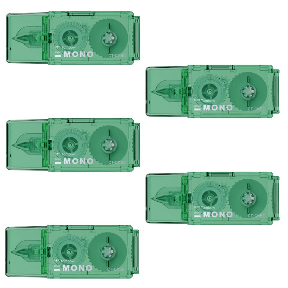 

Tombow MONO Pocket Корректирующая лента, 5 мм, одноразовая, ширина, тип, 4 м, зеленая, 5 шт. (CT-CM5C61L-5P) зелёный