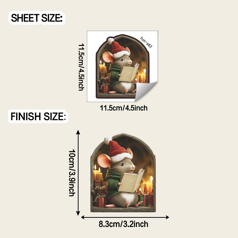 

Рождественская мышь читает, Мышиная нора, Гостиная, Кабинет, Дом, Наклейки для украшения стен