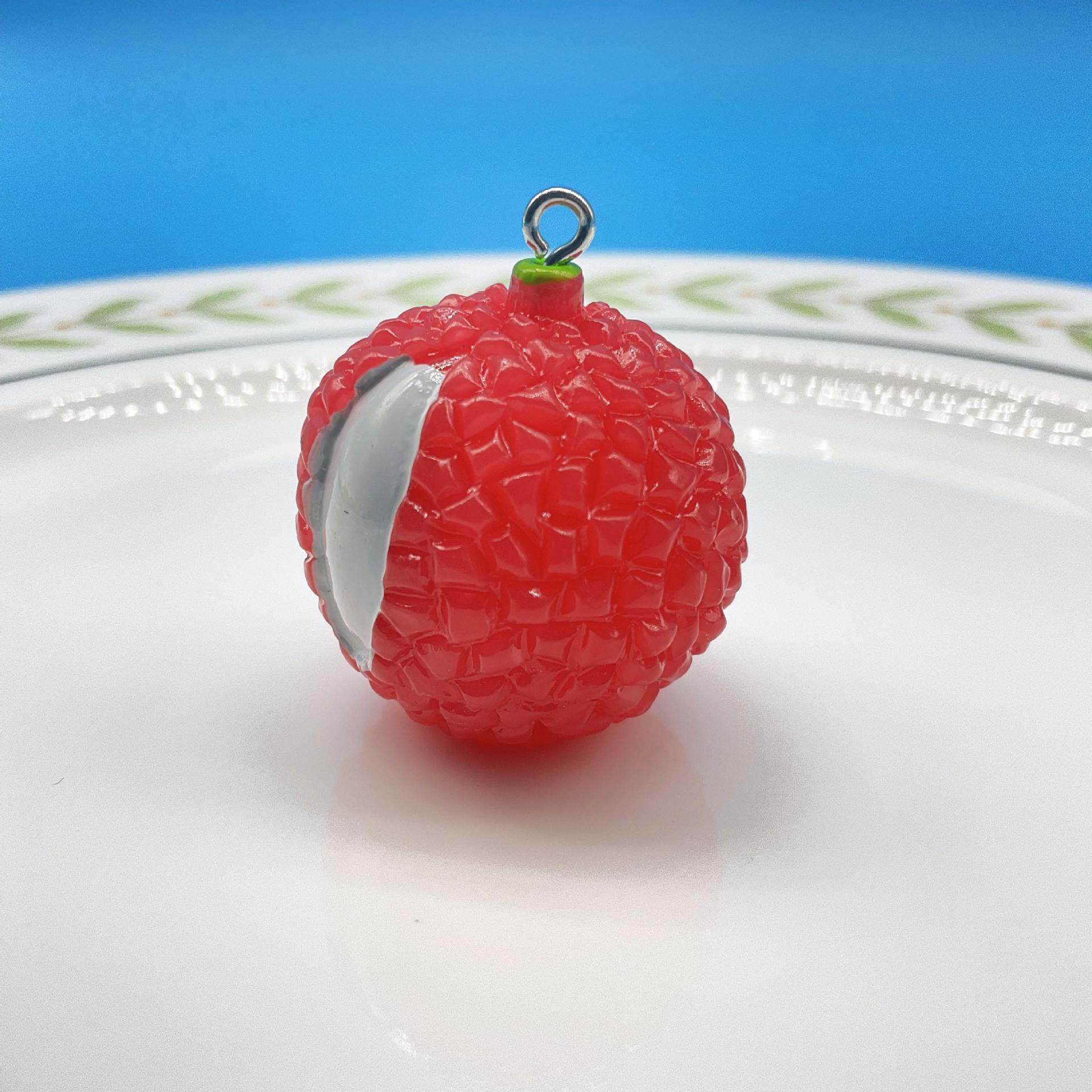 

3D-подвеска-брелок с фруктами из смолы: Личи и лимон DIY ювелирные аксессуары