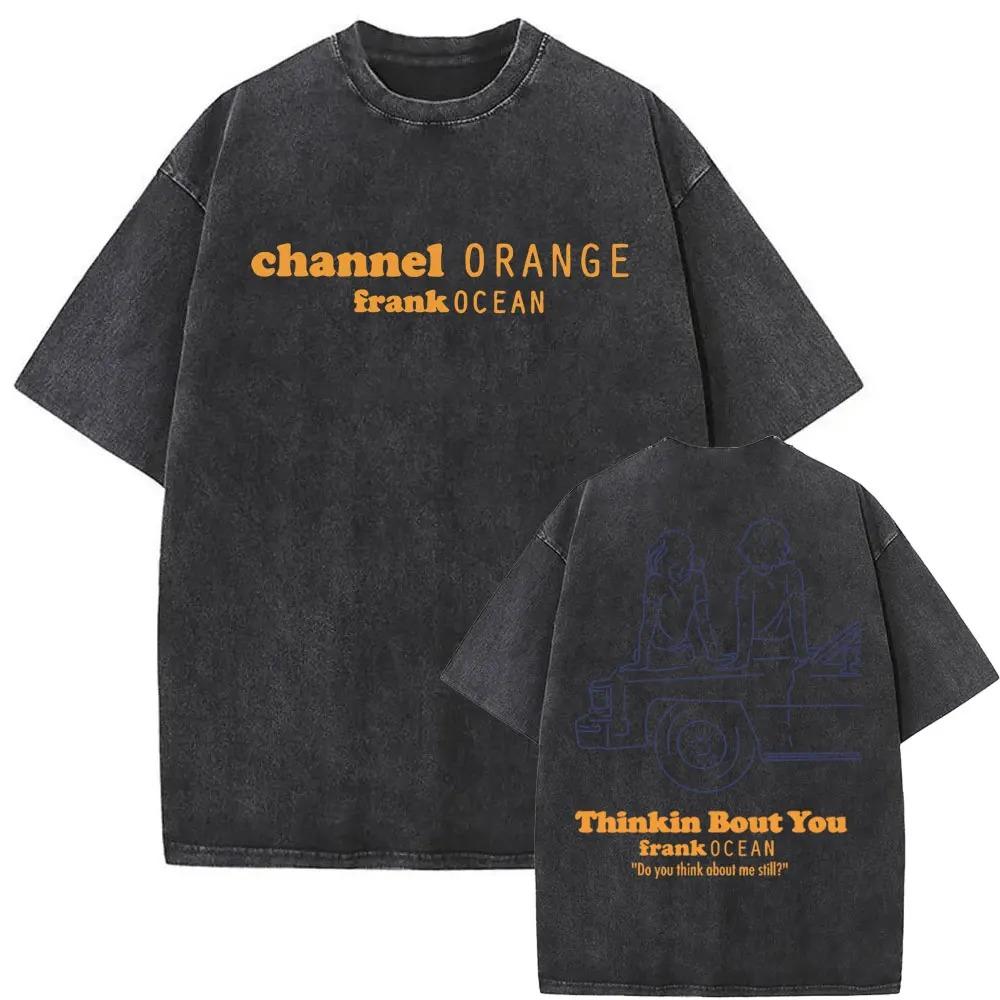 Hot Sale Rapper Frank Blond Poster Print Tshirt Men Women Vintage Washed Cotton Summer Tee Harajuku Fashion Oversize Casual Top