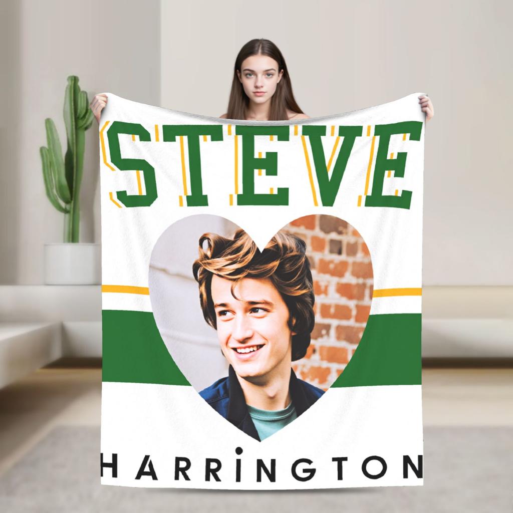 Steve Harrington Blankets Soft Funny Plush Throw Blanket For Kids Bedroom Flannel Bedspread Bed Cover